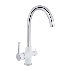 Qtap Grand Змішувач для кухні Chrome/White (k35) з під“єднанням для питної води QTGRA362CRW45668