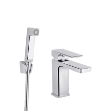 Qtap Gemini Змішувач для раковини Chrome (k35) з гігієнічним душем QTGEM272CRM45689