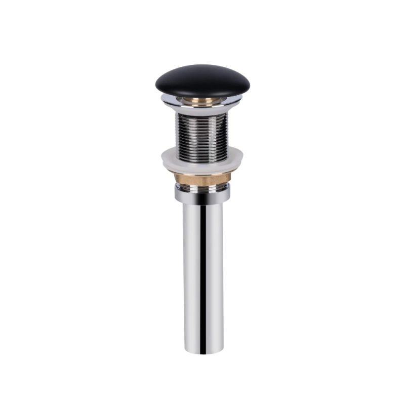 Донний клапан Qtap Matt Black для раковини без переливу PU02 225х70х70 мм