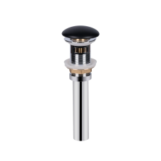 Донний клапан Qtap Matt Black для раковини з переливом PU02 225х70х70 мм