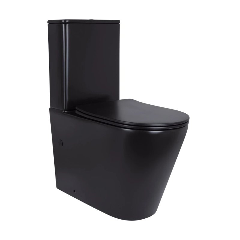 Qtap Scorpio Унитаз напольный Ultra Quiet 660×360×855 мм, Matt Black, с сиденьем Slim Duroplast / Soft-close / Quick Release QT142