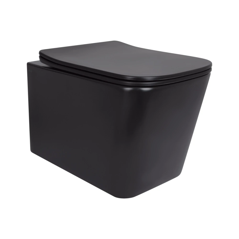 Унітаз підвісний Tern New Ultra Quiet 490x365x325 мм, Matt Black, із сидінням Slim Duropla/Soft-close/Quick Qtap