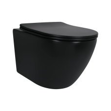Унітаз підвісний Robin New Ultra Quiet 490x365x325 мм, Matt Black, із сидінням Slim Duropl/Soft-close Qtap